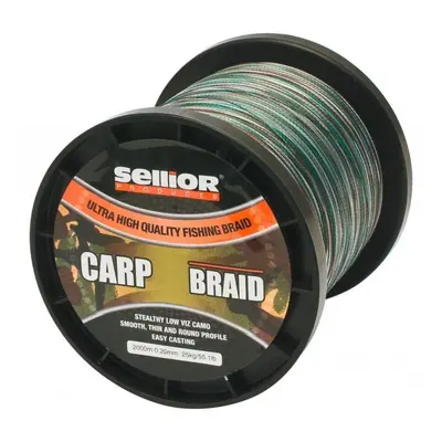 Pletená šňůra SELLIOR CarpBraid 0,28mm, 35kg, 2000m