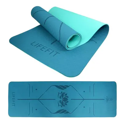 Lifefit Podložka Yoga MAT Lotos Duo 183x58x0.6cm tyrkysová