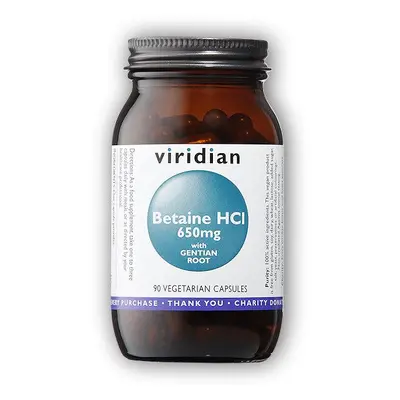 Viridian Betaine HCL 650 mg 90 kapslí