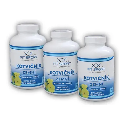 FitSport Nutrition 3x Kotvičník zemní 90% + Vitamin B6 + Zinek 150 kapslí