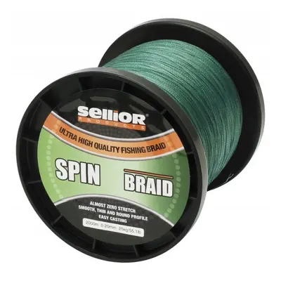 Pletená šňůra SELLIOR SpinBraid 0,12mm, 13kg, 2000m