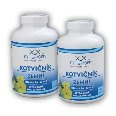 FitSport Nutrition 2x Kotvičník zemní 90% + Vitamin B6 + Zinek 150 kapslí