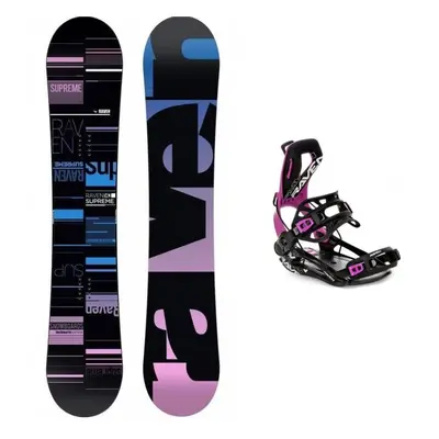 Raven Supreme black dámský snowboard + Raven FT360 black/fuchsia vázání