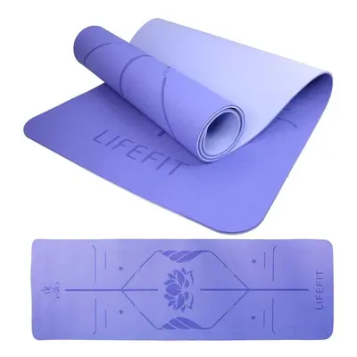 Lifefit Podložka Yoga MAT Lotos Duo 183x58x0,6cm modrá