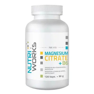 NutriWorks Magnesium Citrate + B6 120 kapslí