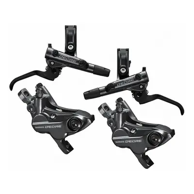 Shimano brzda kotoučová Deore M6120 čtyřpístková přední a zadní komplet bez kotoučů, (zadní J-ki