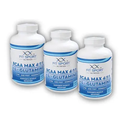 FitSport Nutrition 3x BCAA MAX 4:1:1 + L-Glutamine 240caps