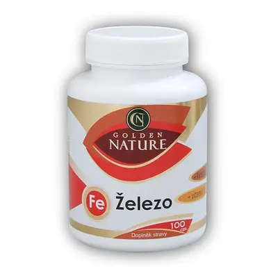 Golden Natur Železo + vit.C + kyselina listová 100 kapslí