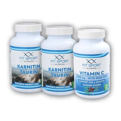 FitSport Nutrition 2x Karnitin Taurin 120cp + Vit C 120 cps