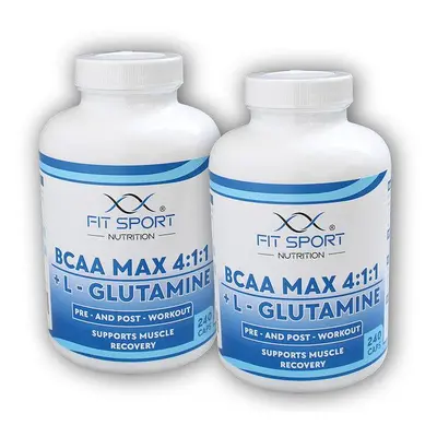 FitSport Nutrition 2x BCAA MAX 4:1:1 + L-Glutamine 240 caps