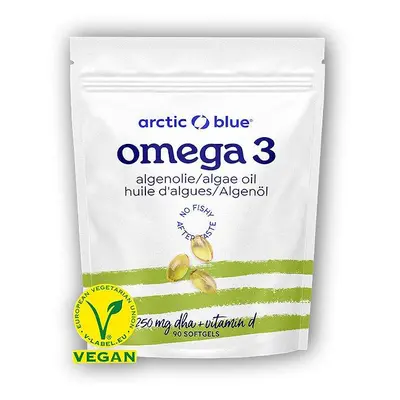 Arctic blue Vegan Omega 3 Algae 90 kapslí (250mg DHA Vitamin D 400IU)