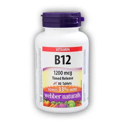 Webber Naturals Vitamin B12 1200 mcg 80 tablet (VÝPRODEJ)