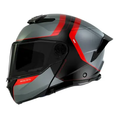 MT Helmets ATOM 2 SV EMALLA B15 matná šedo-černo-červená