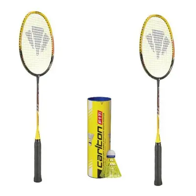 CARLTON ELITE 9000Z raketa (výhodný set 2ks) + míče Carlton F1 Ti Yellow (střední/modrý)