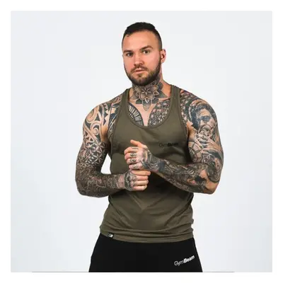 GymBeam Tílko Stringer Tank Top Heather Olive Green