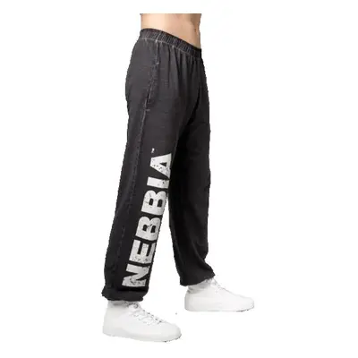 Nebbia Washed-off volné baggy tepláky s kapsami GYM BRO 373