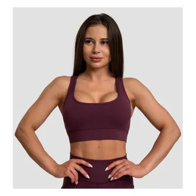 GymBeam Sportovní podprsenka Mesh Panel Eggplant