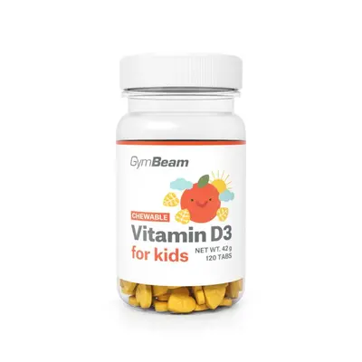 GymBeam Vitamín D3, tablety na cucání pro děti 120 tab.