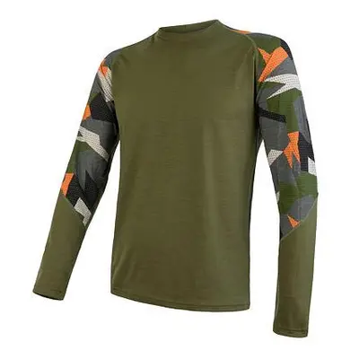 SENSOR MERINO IMPRESS pánské triko dl.rukáv safari/camo