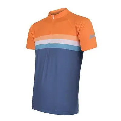 Sensor Cyklo Summer Stripe modro/oranžový pánský dres krátký rukáv