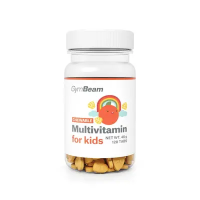 GymBeam Multivitamín, tablety na cucání pro děti 120 tab.