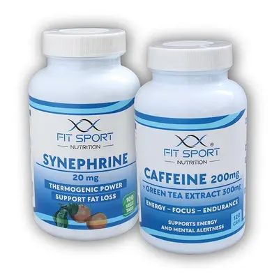 FitSport Nutrition Caffeine 200mg + Green Tea 300mg 120 caps + Synephrine 20mg 100 vege tabs