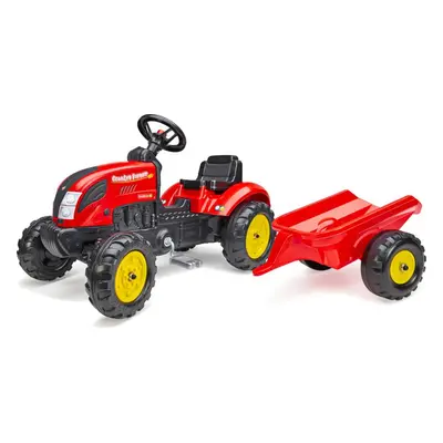 Falk šlapací traktor 2058L Country Farmer s vlečkou - červený