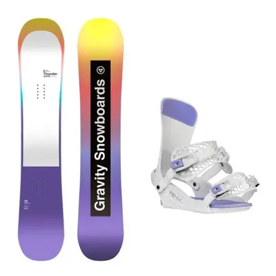 Gravity Thunder Jr juniorský snowboard + Gravity Fenix white/lavender vázání