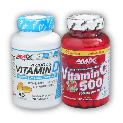 Amix Vitamin D3 4000IU 90tob + Vitamin C 500