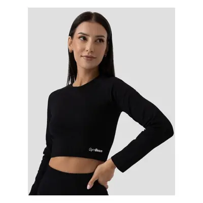 GymBeam Dámské triko FLO Ribbed Crop-Top Black