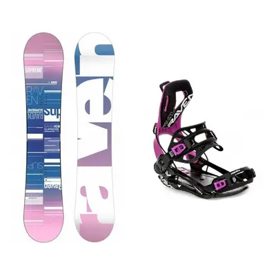 Raven Supreme white snowboard + Raven Fastec FT360 black/fuchsia vázání