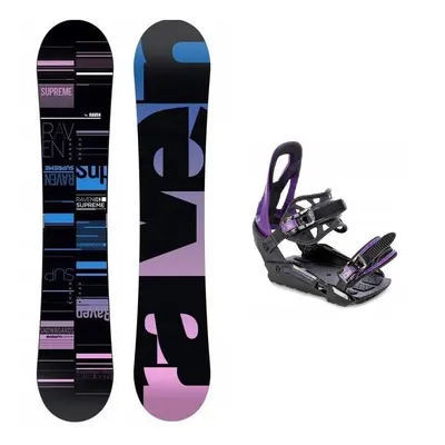 Raven Supreme black dámský snowboard + Raven S230 Black/violet vázání