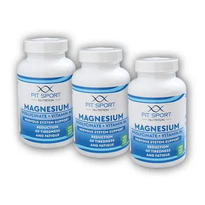 FitSport Nutrition 3x Magnesium Bisglycinate + Vitamin B6 120 vege caps