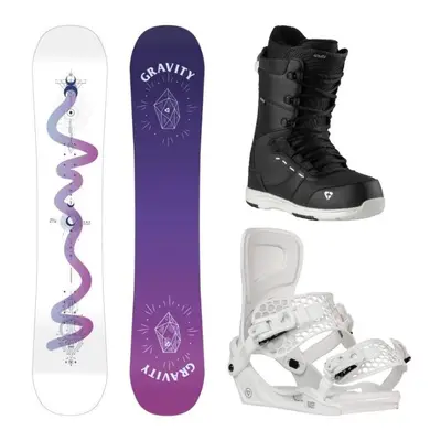 Gravity Sirene White 24/25 snowboard + Gravity Rise white vázání + Gravity Bliss black/white bot