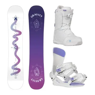 Gravity Sirene White 24/25 snowboard + Gravity Fenix white/lavender vázání + Gravity Aura Atop w