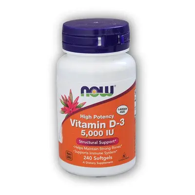 NOW Foods Vitamin D3 5000IU 240 softgel kapslí