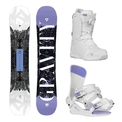 Gravity Trinity 24/25 snowboard + Gravity Fenix white/lavender vázání + Gravity Aura Atop white/