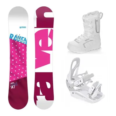 Raven Style Pink snowboard + Raven S230 White vázání + Raven Pearl white boty