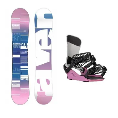 Raven Supreme white snowboard + Gravity Fenix grey/rose vázání