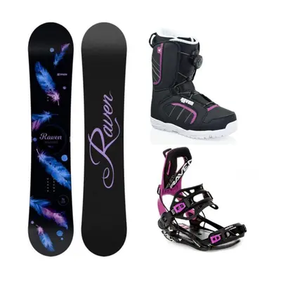 Raven Mia Black snowboard + Raven Fastec FT360 black/fuchsia vázání + Raven Diva ATOP boty