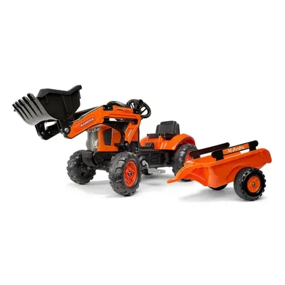 Falk Šlapací traktor 2065 Kubota s nakladačem a vlečkou