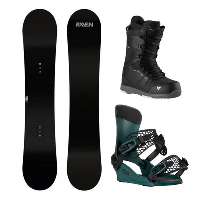 Raven Pure black snowboard + Gravity Drift steel green vázání + Gravity Void black/grey boty