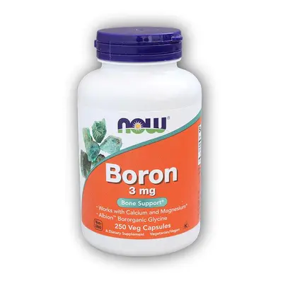 NOW Foods Boron (bor) 3mg 250 kapslí