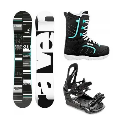 Raven Supreme black/mint snowboard + Raven S230 Black vázání + Raven Diva black/mint boty