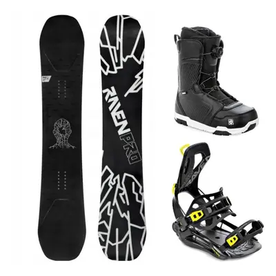 Raven PRO OpenMind snowboard + Raven RAGE Fastec FT360 black/lime vázání + Raven Flush MOZ boty