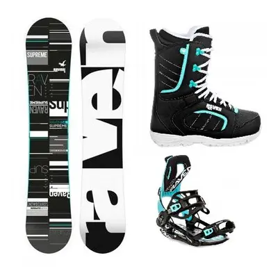 Raven Supreme black/mint snowboard + Raven Fastec FT360 black/mint vázání + Raven Diva black/min