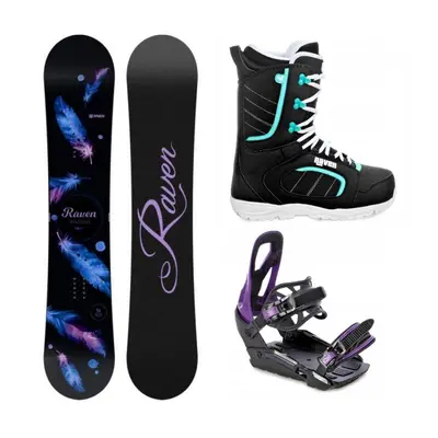 Raven Mia Black snowboard + Raven S230 Black/violet vázání + Raven Diva black/mint boty