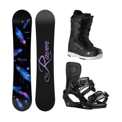 Raven Mia Black snowboard + Gravity Rise black vázání + Gravity Bliss black/white boty