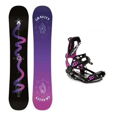 Gravity Sirene Black 24/25 dámský snowboard + Raven Fastec FT360 black/fuchsia vázání