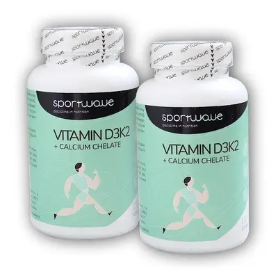 Sportwave 2x Vitamín D3K2 + Calcium chelate 120 kapslí